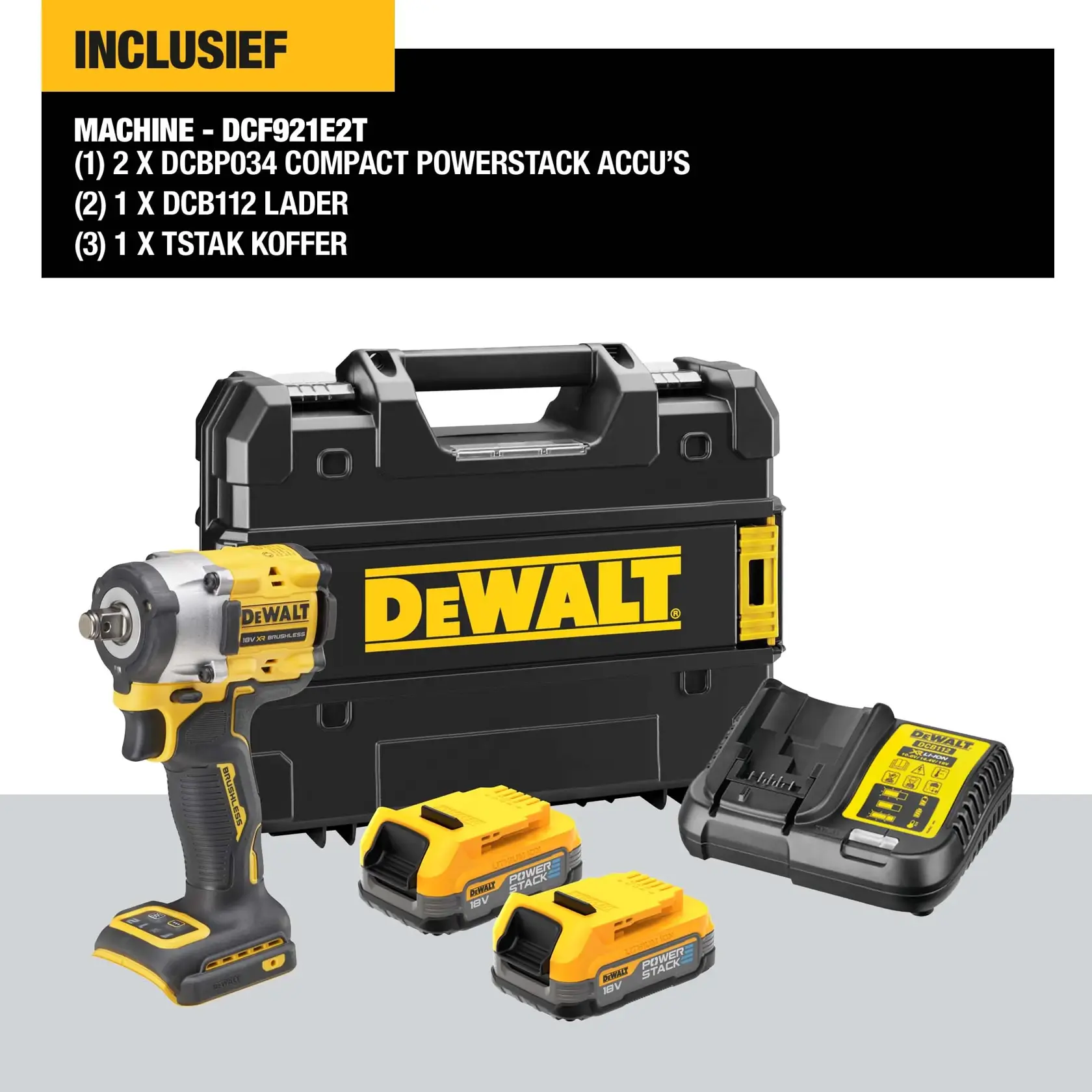 18V XR Brushless 1/2" Compacte Slagsmoersleutel met frictiering aansluiting