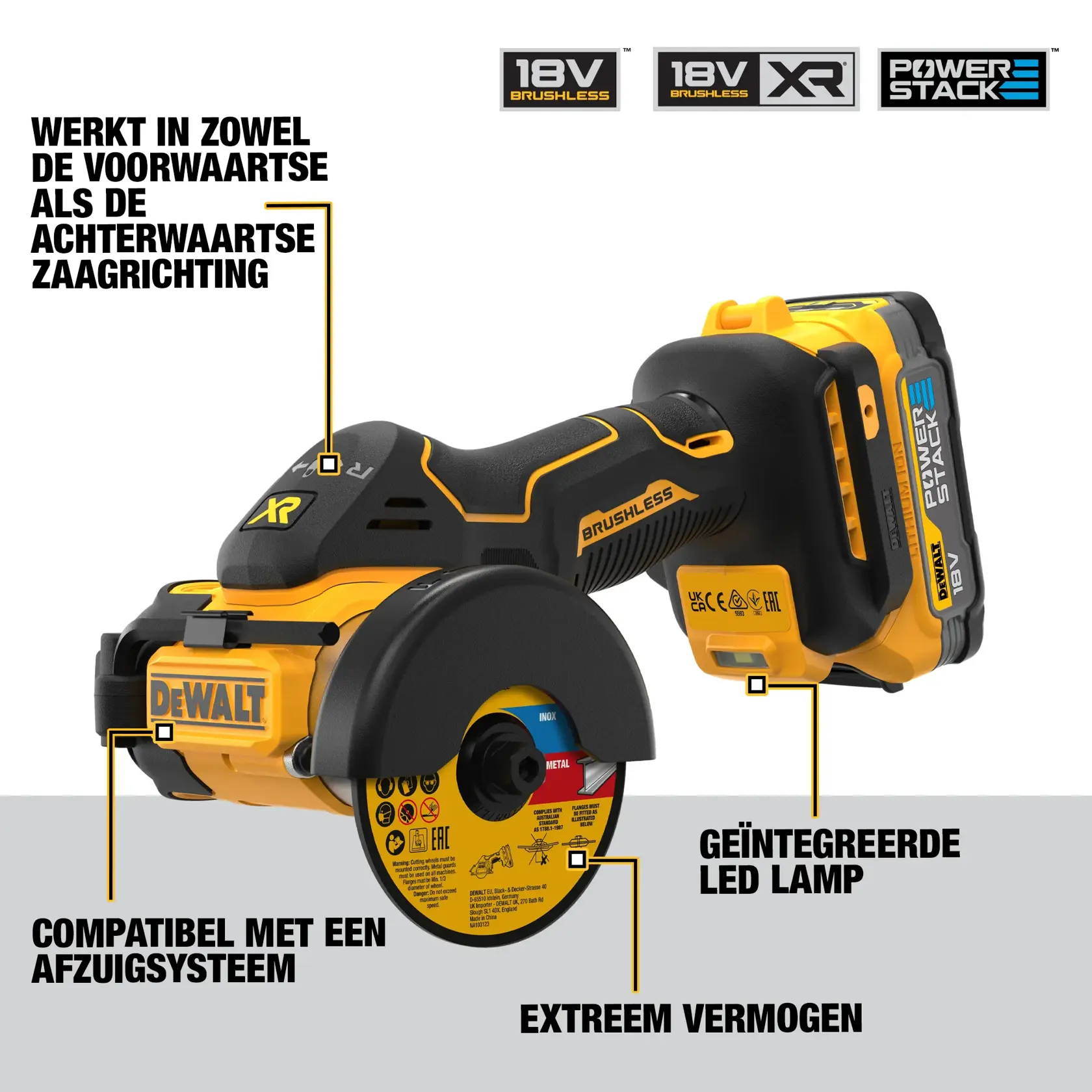 18V XR Brushless 76MM doorslijpschijf - 1 X POWERSTACK™