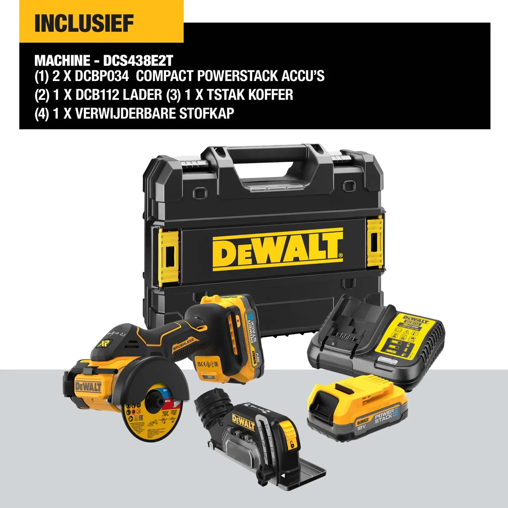 18V XR Brushless 76MM doorslijpschijf - 1 X POWERSTACK™