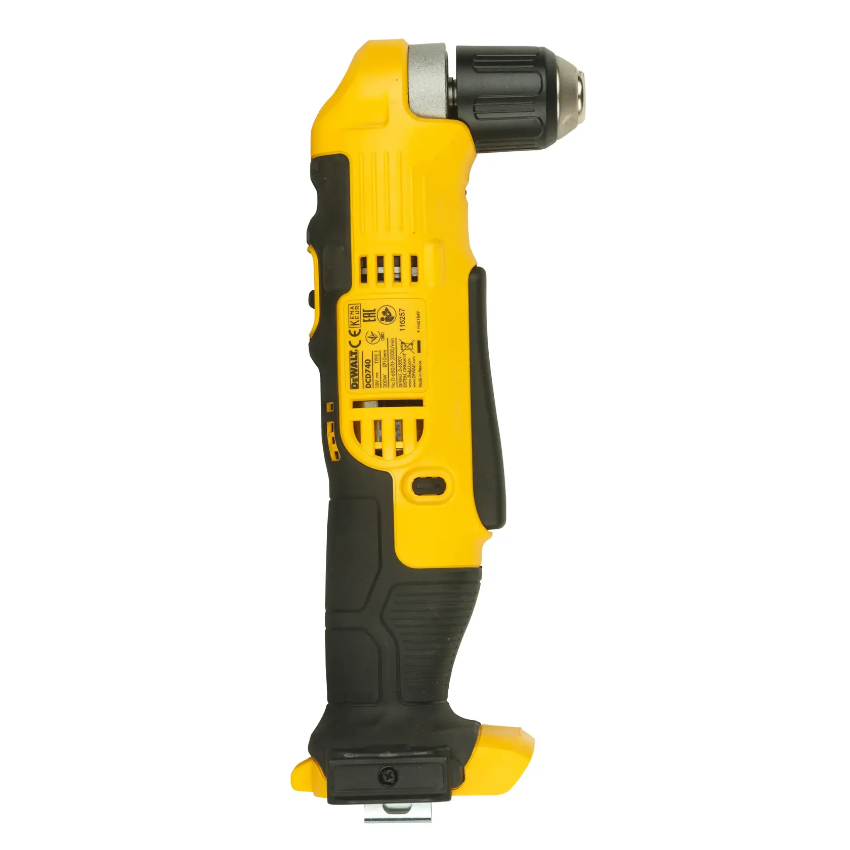 18V XR Haakse boormachine (zonder accu en lader)