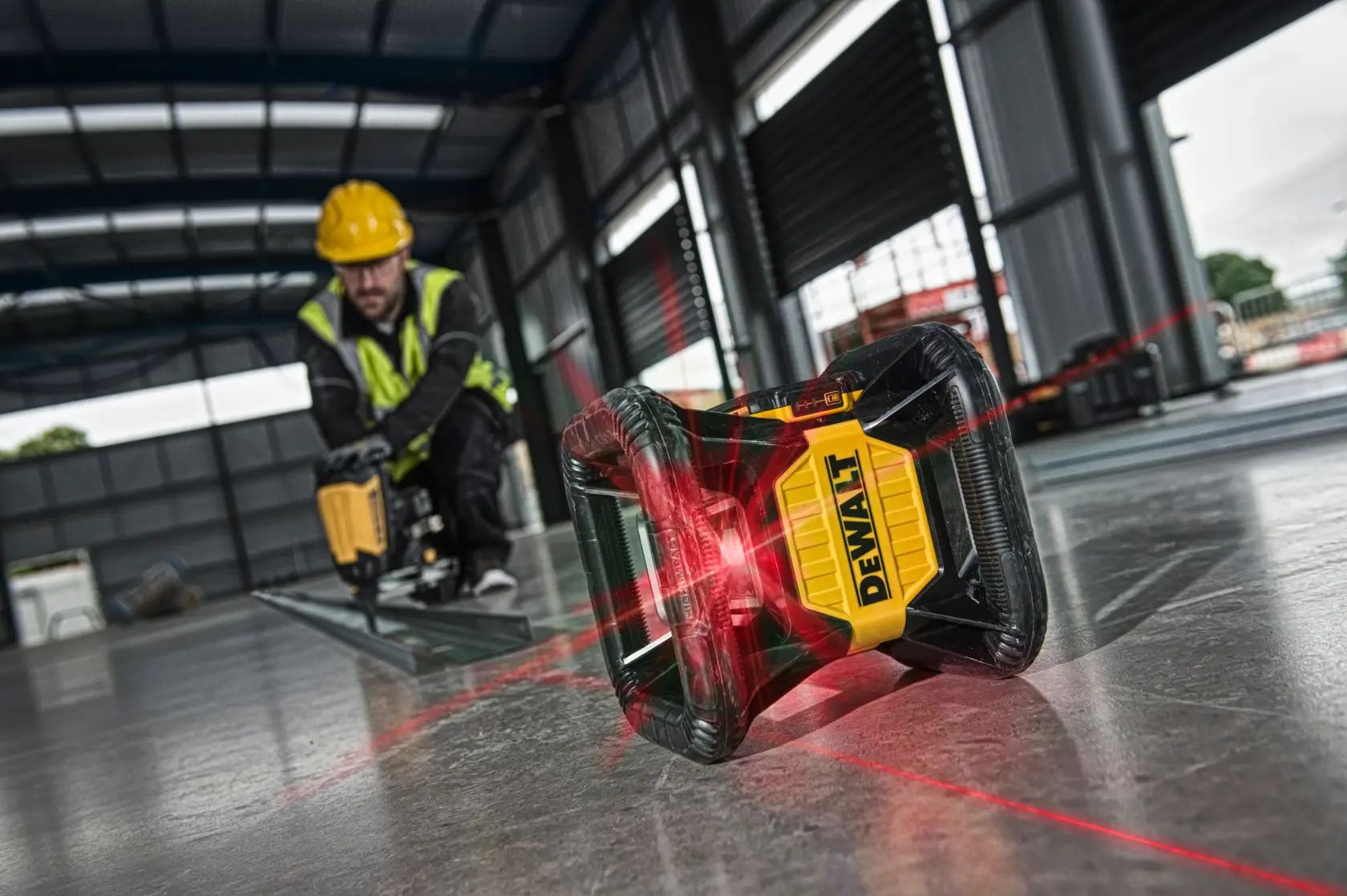 18V XR roterende laser 600m (rood)