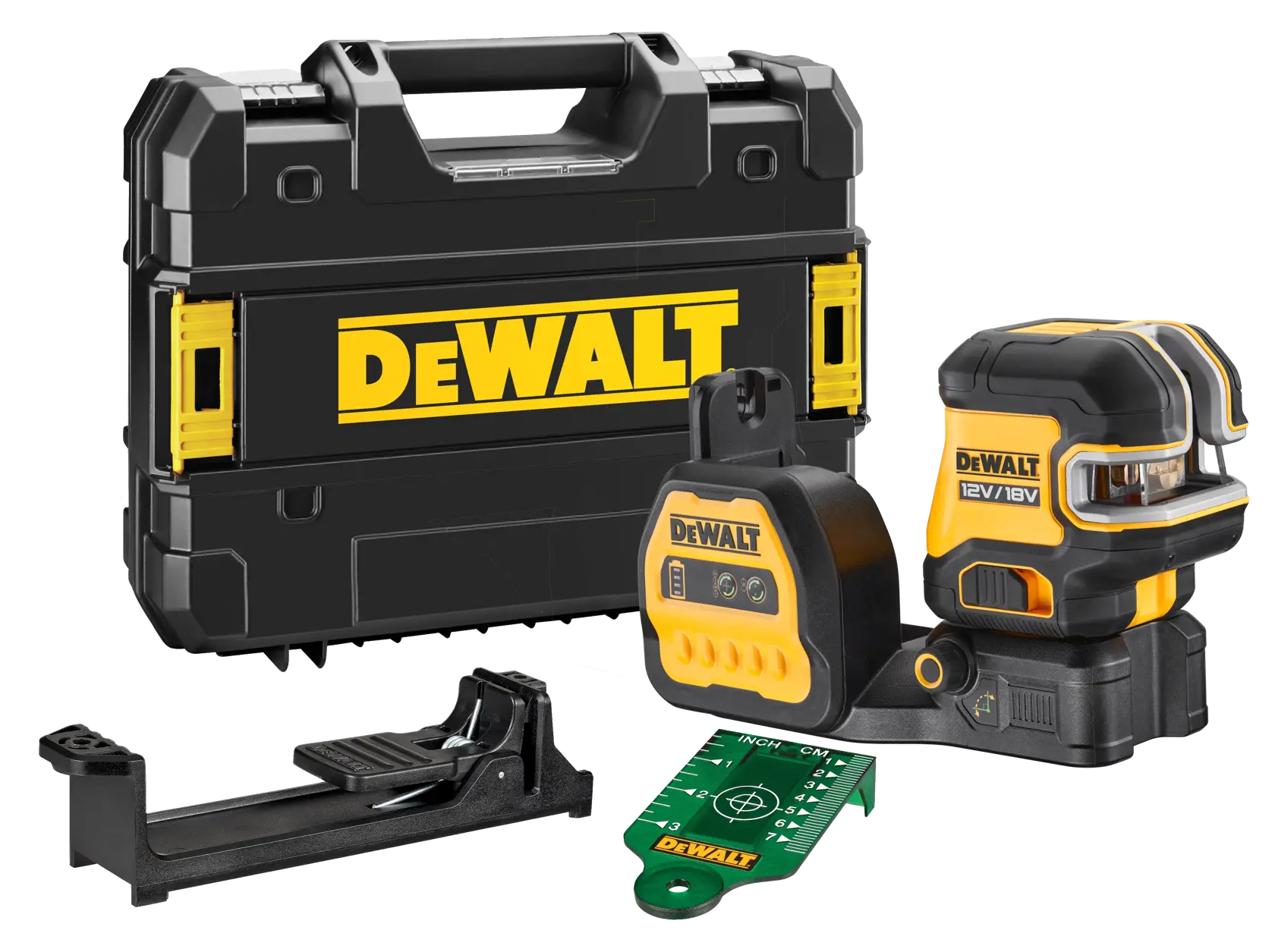 DEWALT photography tool DCE825NG18-XJ, DCE825NG18 shown. Compact, yellow and black device.
