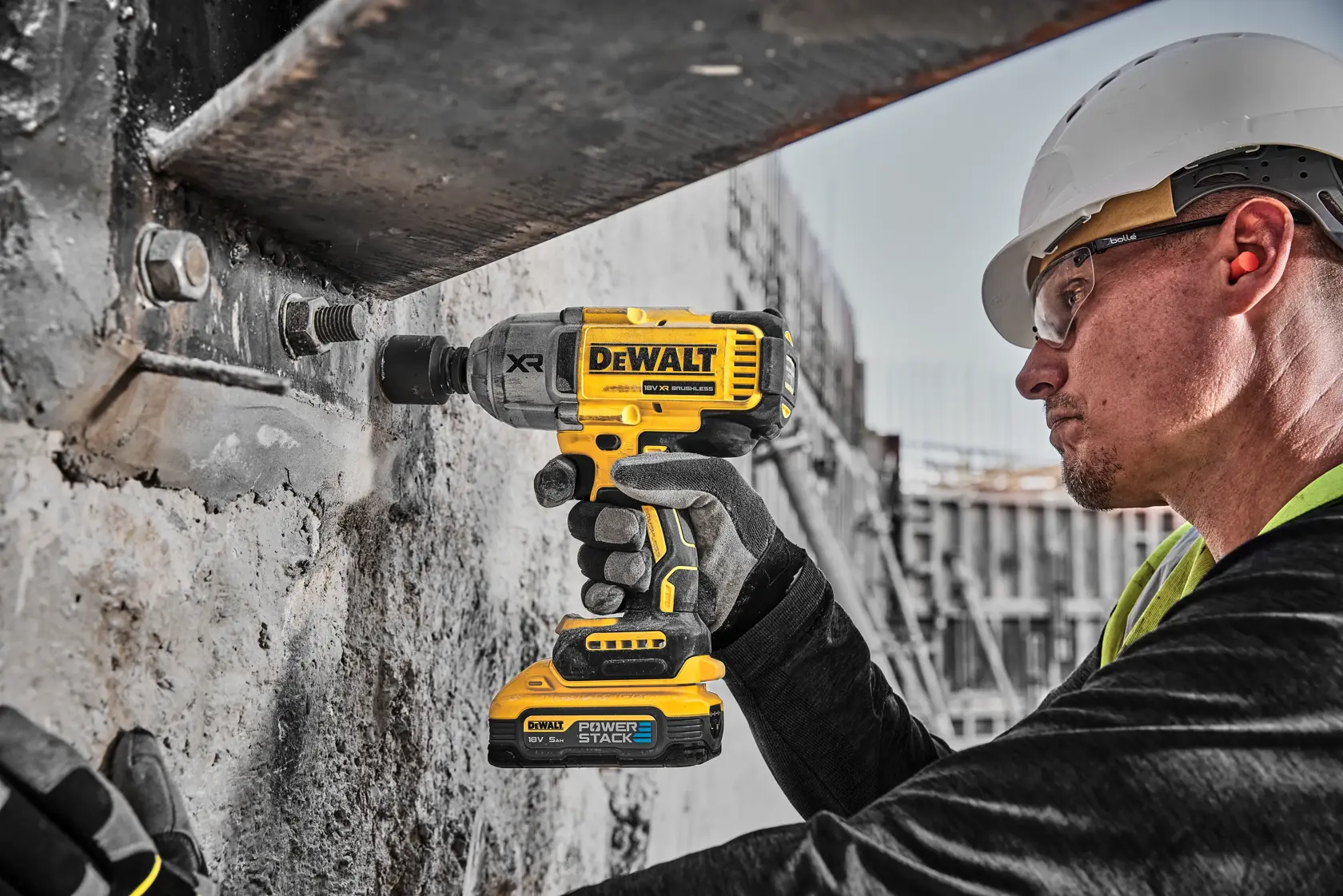 18V XR Brushless 1/2" Heavy Duty Slagmoersleutel met frictiering
