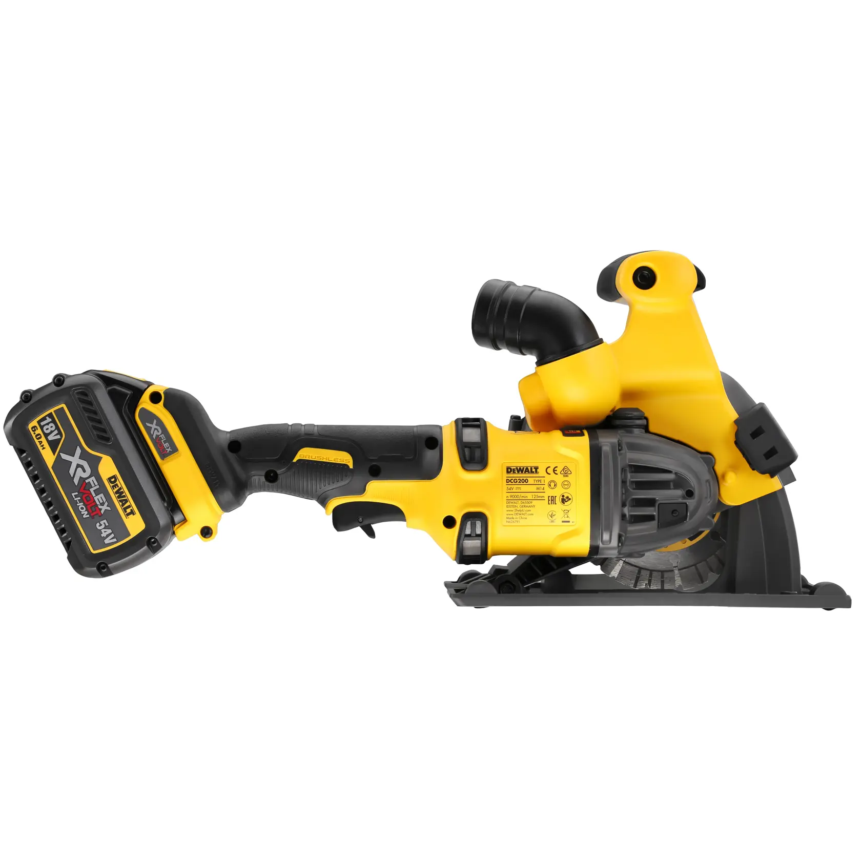 54V XR Flexvolt 125mm Sleuvenfrees - 2x 6.0Ah