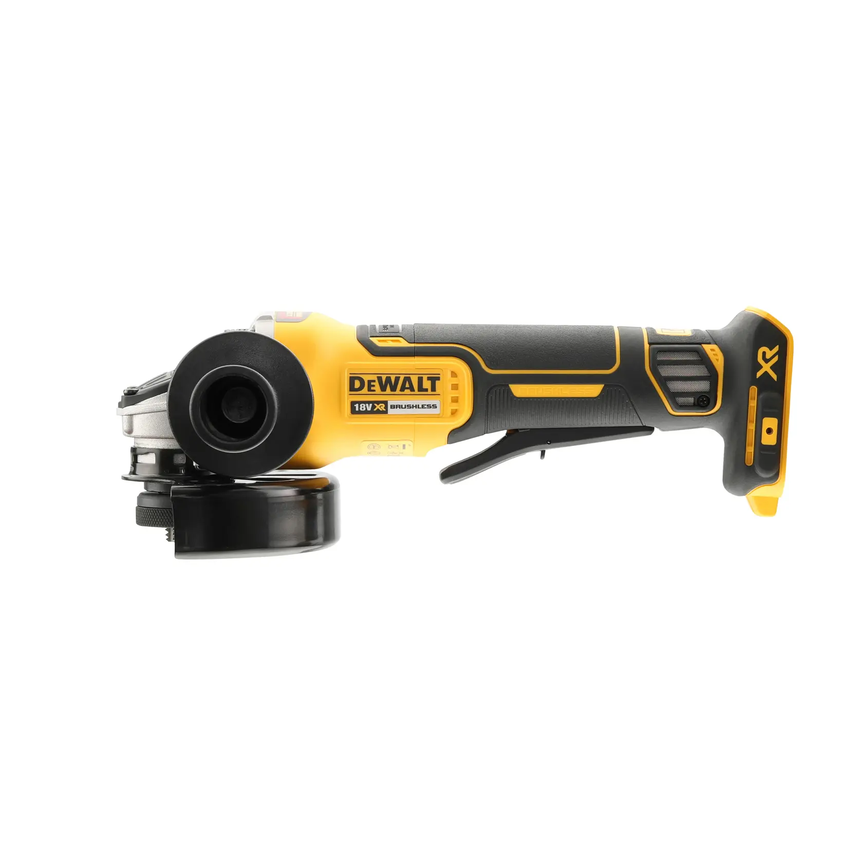 18V 125mm Brushless Haakse slijper met dodemansschakelaar (zonder accu's en lader in karton)