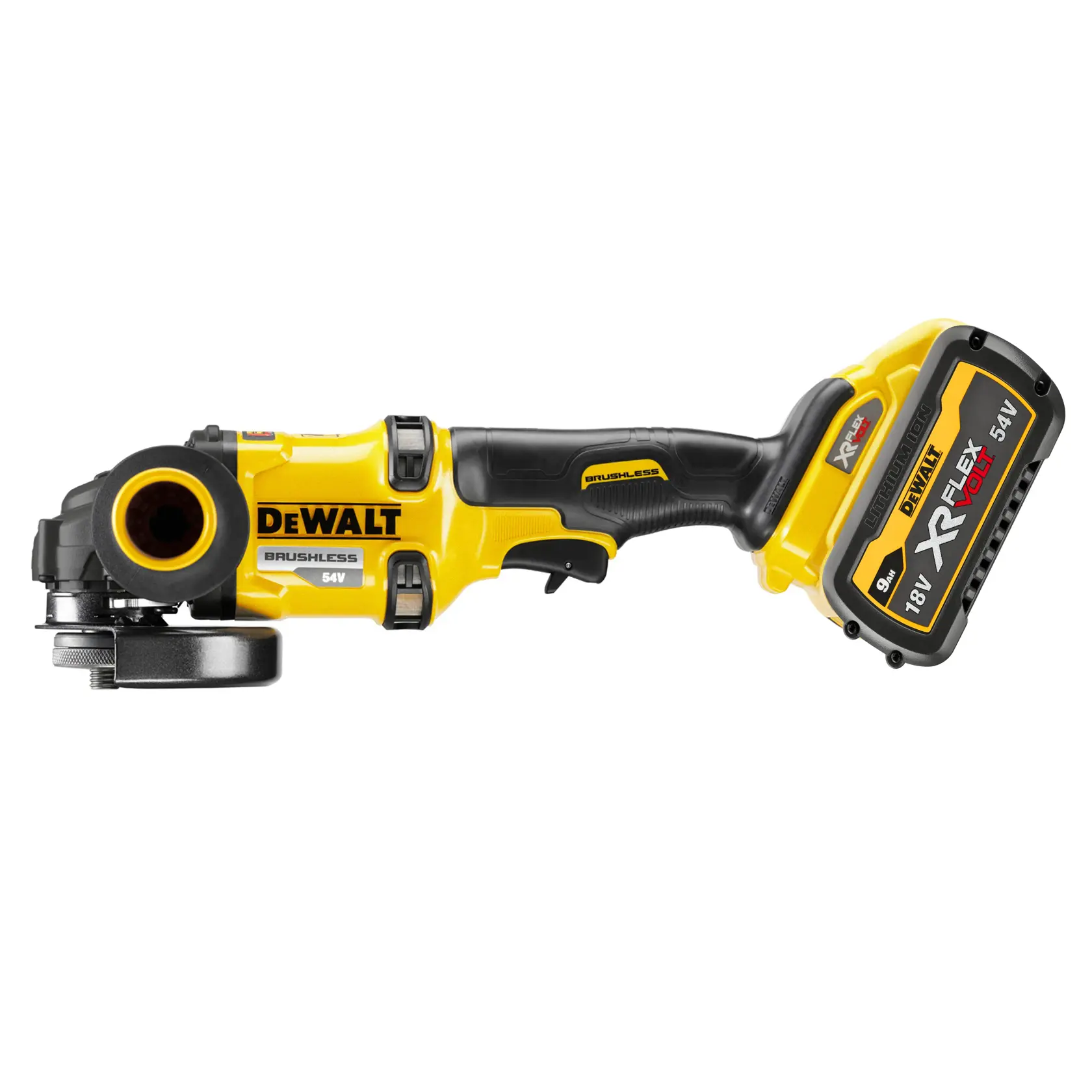 54V XR Flexvolt Haakse slijper 125mm - 2x 9.0Ah accu's en snellader