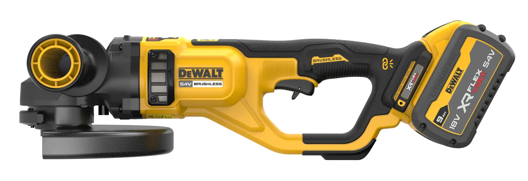 54V XR Flexvolt 230mm haakse slijper - 2 x FLEXVOLT 9Ah