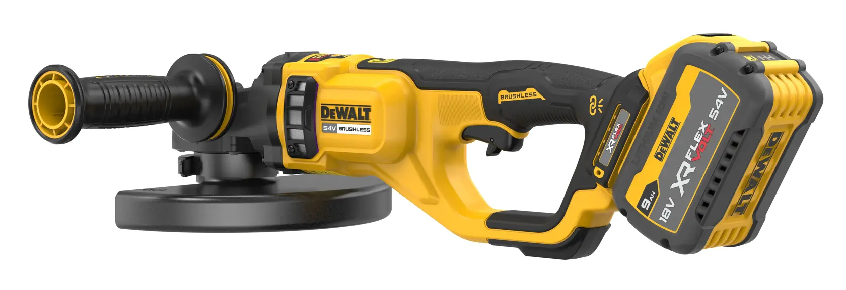 54V XR Flexvolt 230mm haakse slijper - 2 x FLEXVOLT 9Ah