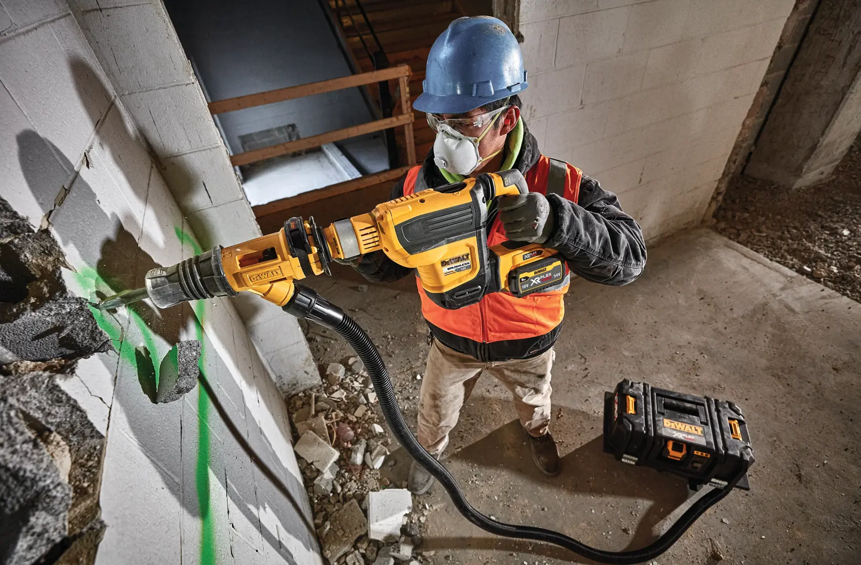 54V XR Flexvolt SDS-Max Combihamer 45mm - 2x 9.0Ah accu's en snellader