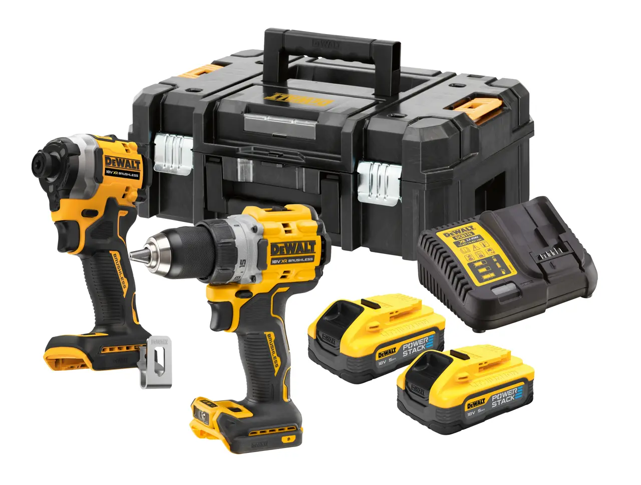 18V XR COMPACT BORSTELLOOS SNOERLOOS GEREEDSCHAPSSETCORDLESS GEREEDSCHAPSSET