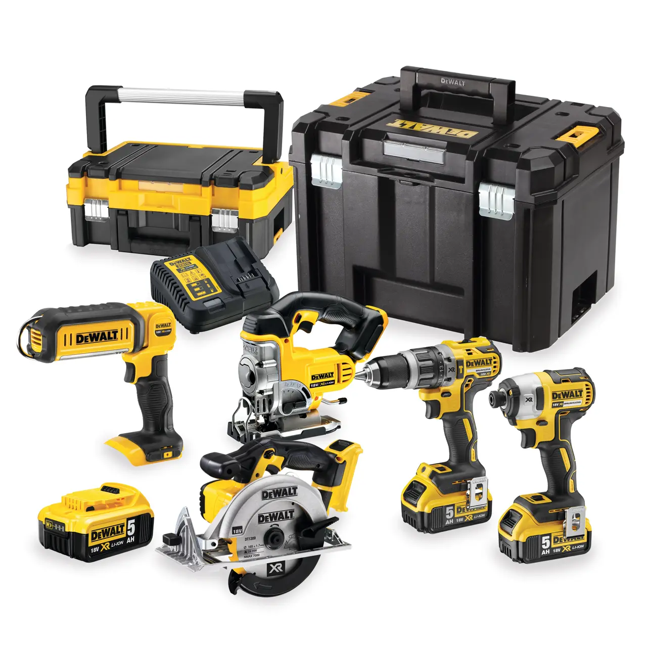 DEWALT 18V XR 5-delige kit - 3X 5Ah