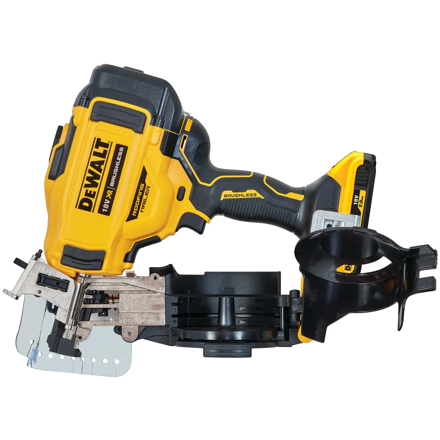 18V XR Brushless Roofing rolspijkertacker 2x 2.0Ah in TSTAK®