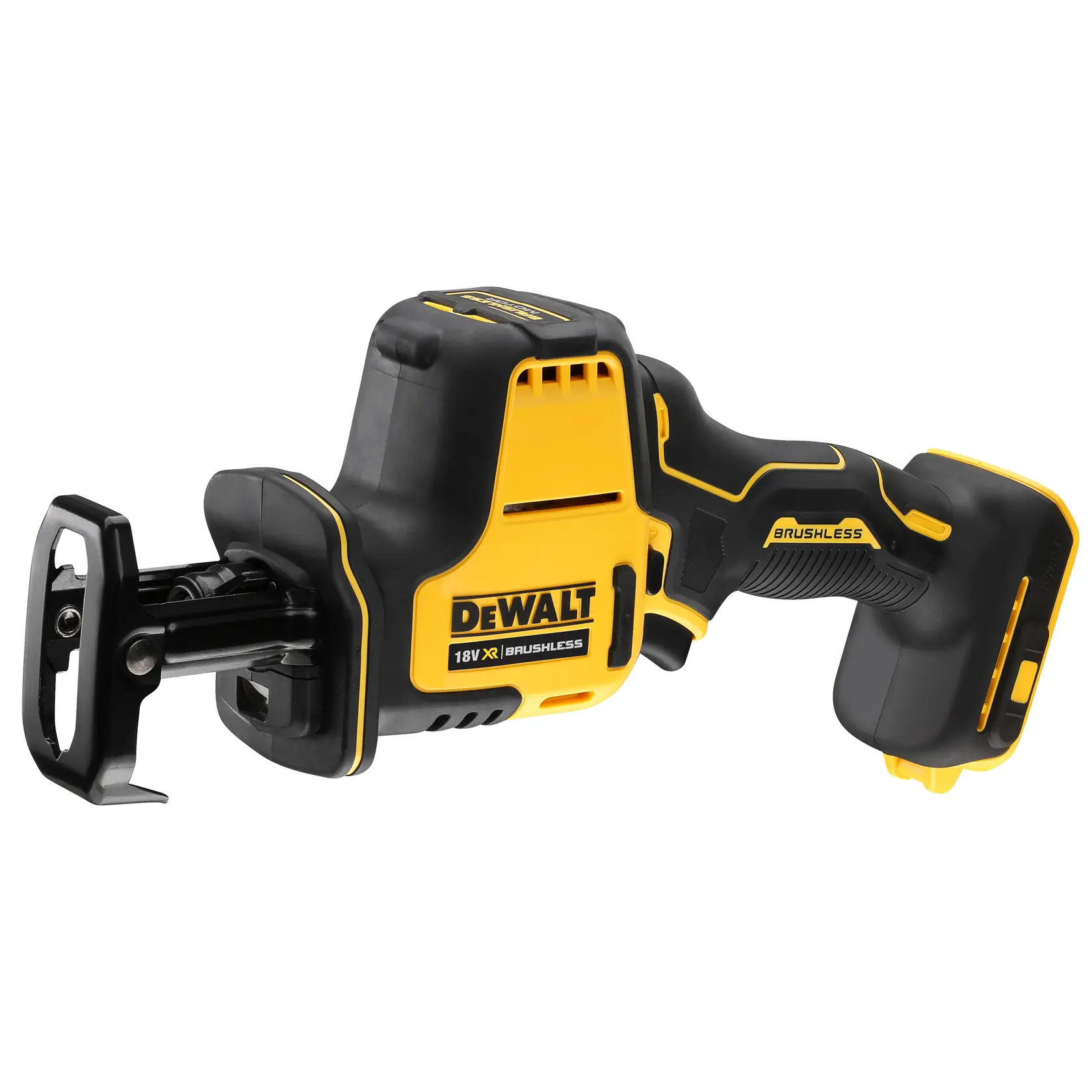 Photo of DEWALT cordless saw, yellow-black, SKUs DCS369N, DCZ1401P2X2-XE, DCS369, DCZ409P2-XE, DCZ601P2-XE, DCZ801P3-XE.