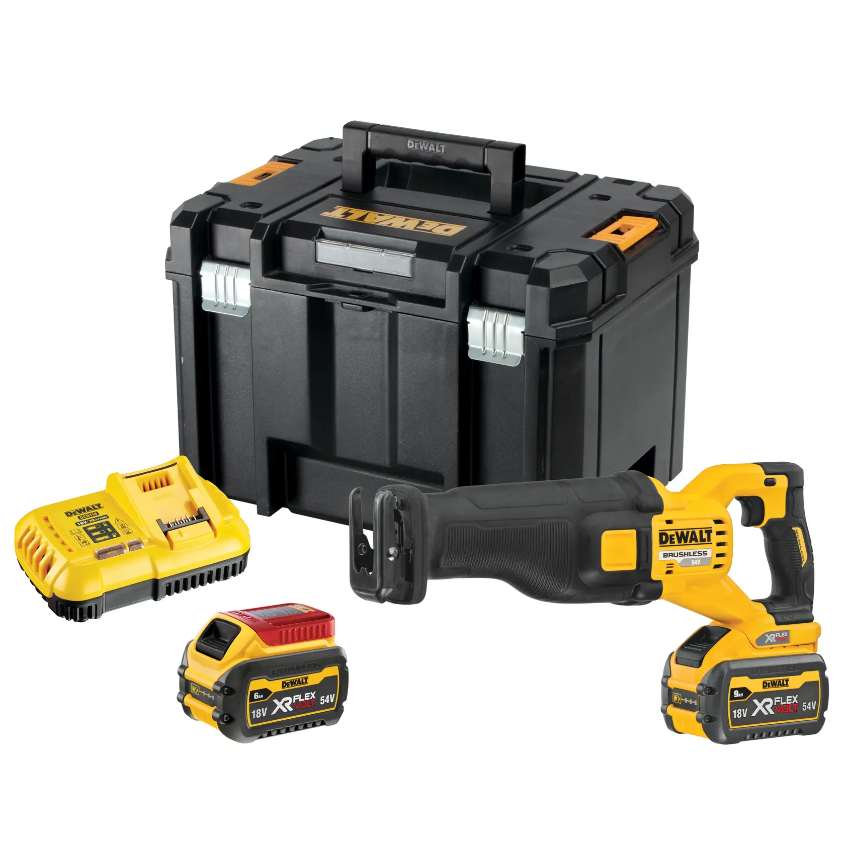 54V XR Flexvolt Reciprozaag - 2x 9.0Ah accu's en snellader