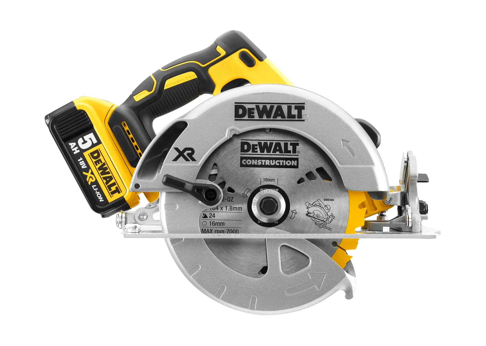 18V XR Brushless Cirkelzaag 2x 5.0Ah in TSTAK® koffer