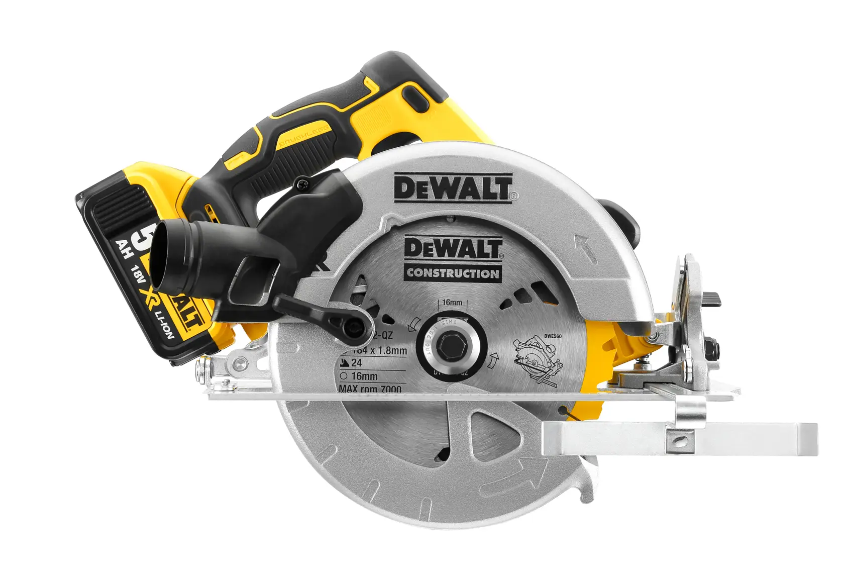 18V XR Brushless Cirkelzaag 2x 5.0Ah in TSTAK® koffer