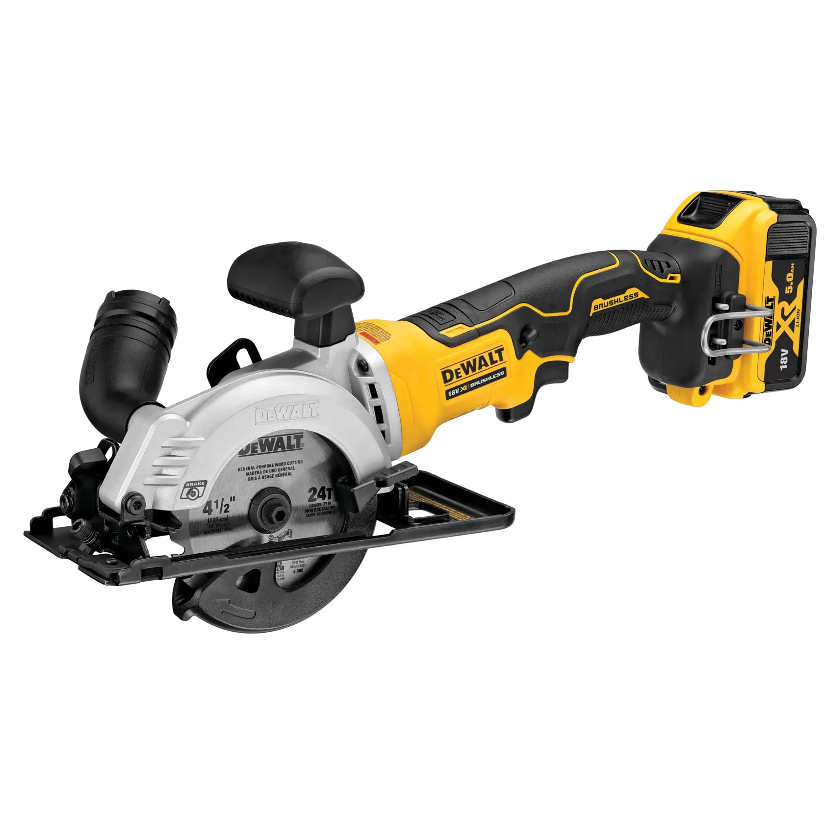 18V XR Brushless 115mm Cirkelzaag 2x 5.0Ah in TSTAK® koffer