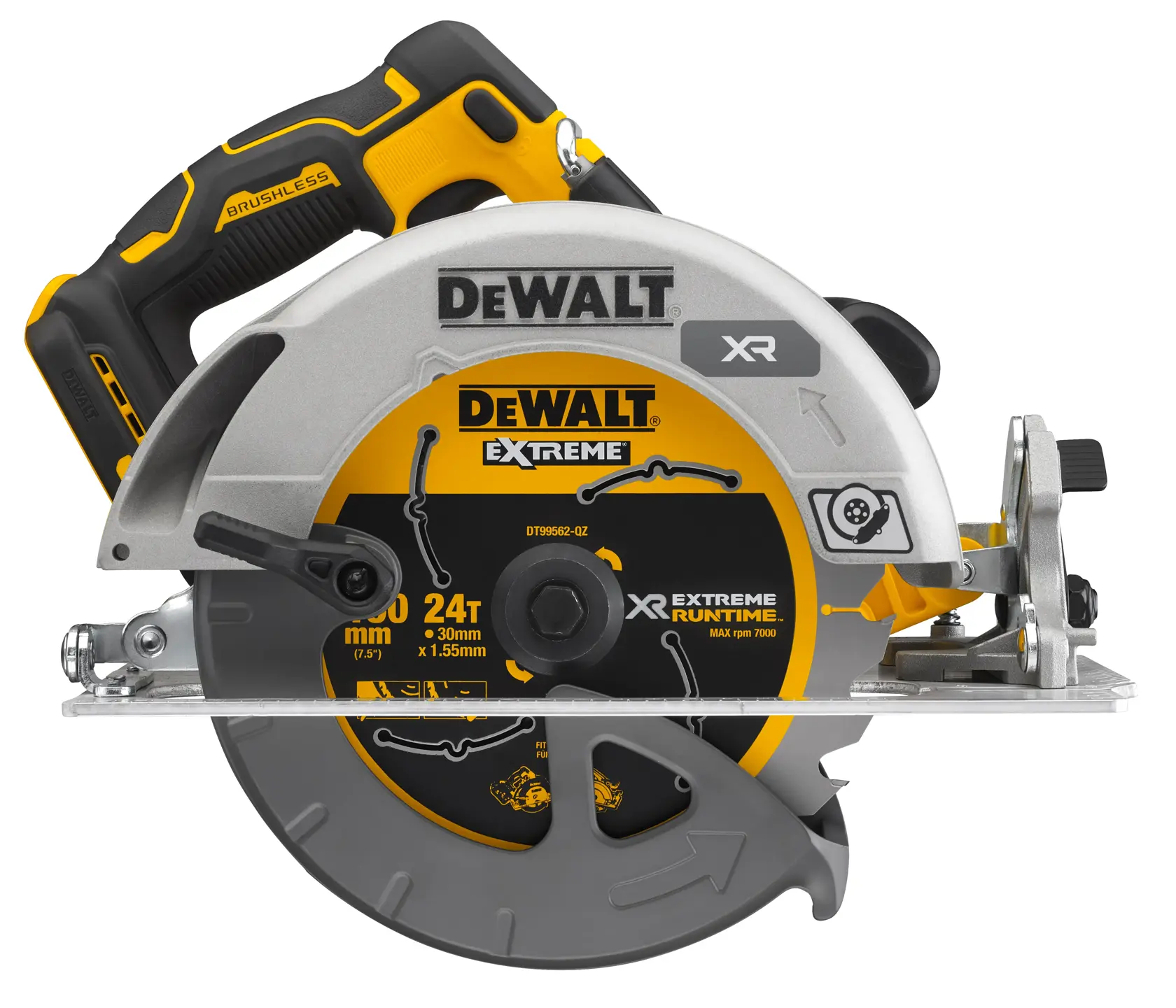 DEWALT® 18V XR® borstelloze 190mm cirkelzaag met FLEXVOLT® ADVANTAGE™ (alleen gereedschap)