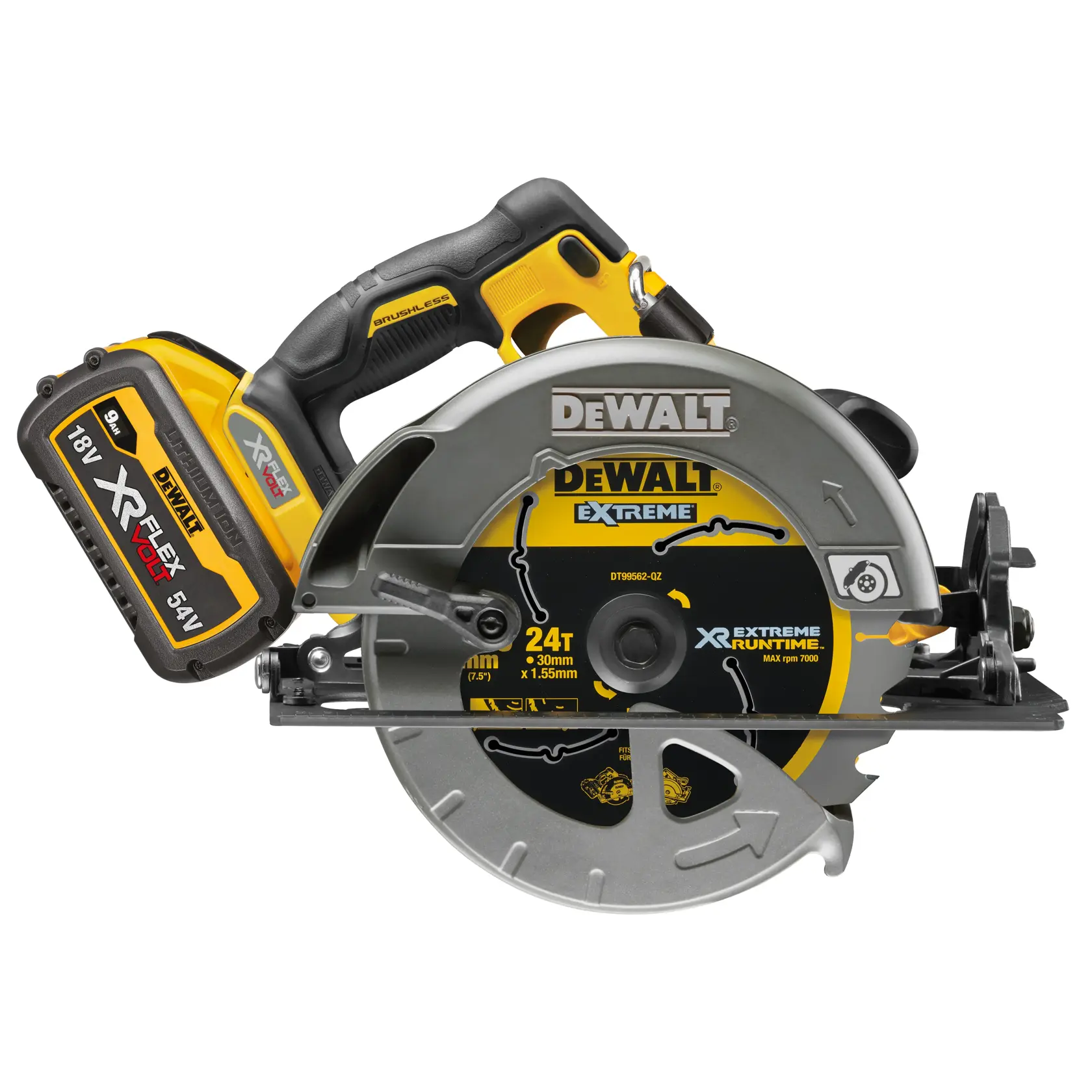 54V XR Flexvolt 190mm Cirkelzaag - 2x 6.0Ah accu's en snellader
