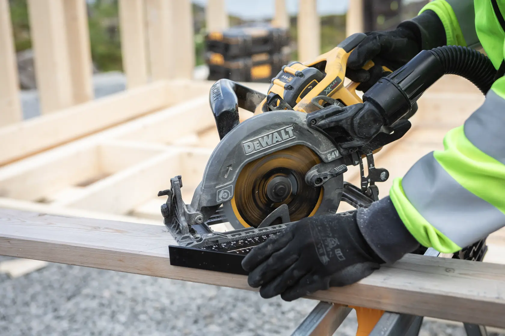 54V XR Flexvolt 190mm Cirkelzaag (compatibel met geleidingsrail) - 2x 9.0Ah accu's en snellader