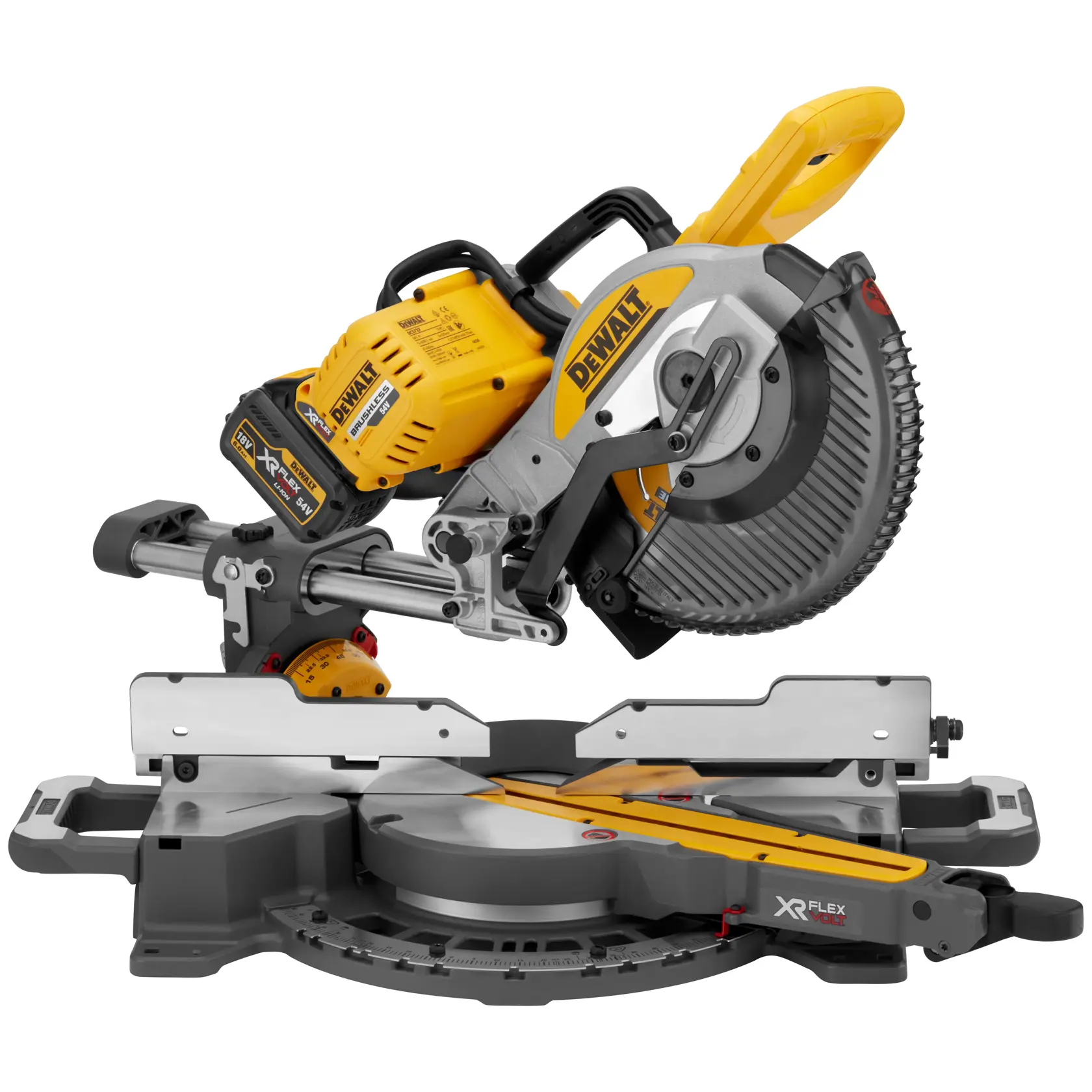 54V XR Flexvolt 250mm Afkort- en verstekzaag - 2x 6.0Ah accu's en snellader