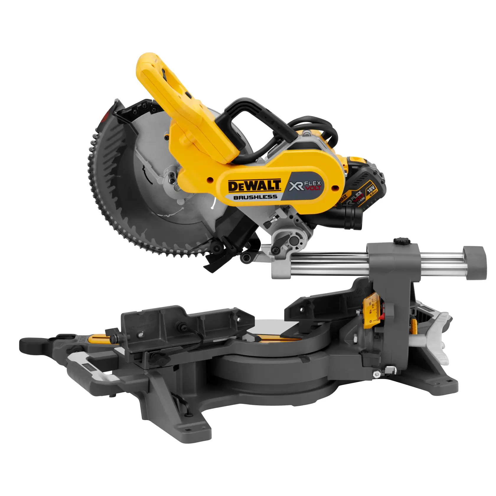 54V XR Flexvolt 250mm Afkort- en verstekzaag - 2x 6.0Ah accu's en snellader