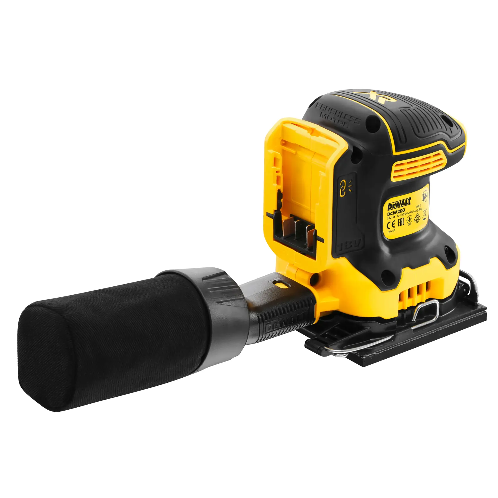 18V XR Brushless 1/4 vel Vlakschuurmachine in TSTAK® koffer - zonder accu en lader