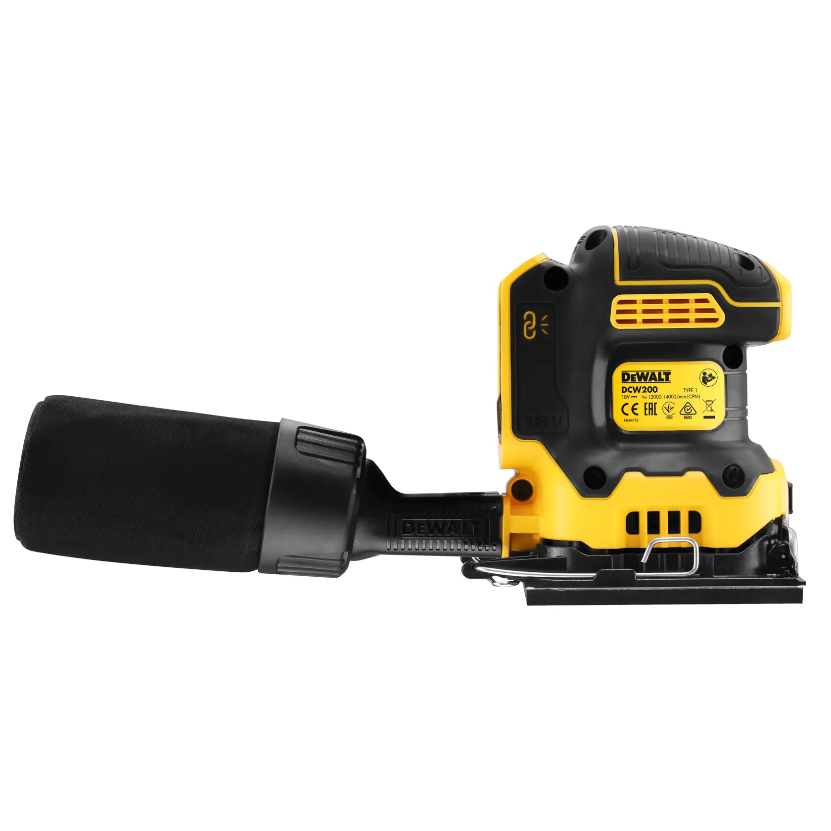 18V XR Brushless 1/4 vel Vlakschuurmachine in TSTAK® koffer - zonder accu en lader