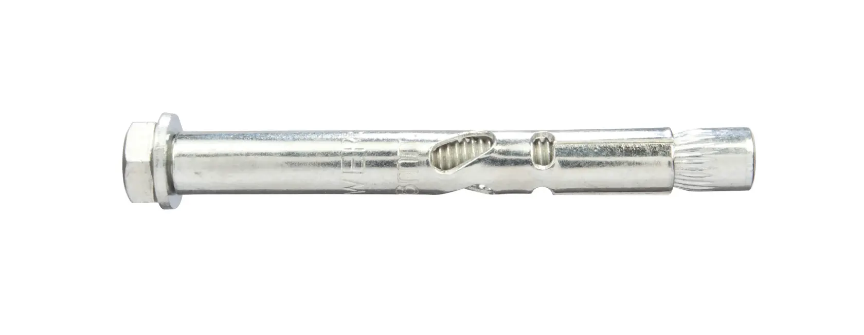Metal hex bolt anchor for heavy-duty fixing, shown against a white background.