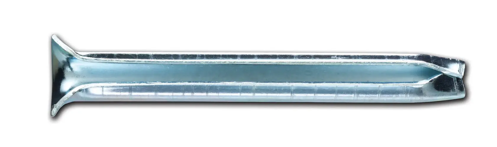 Single metal masonry nail with fluted shaft, used for securing items to concrete or brick surfaces.