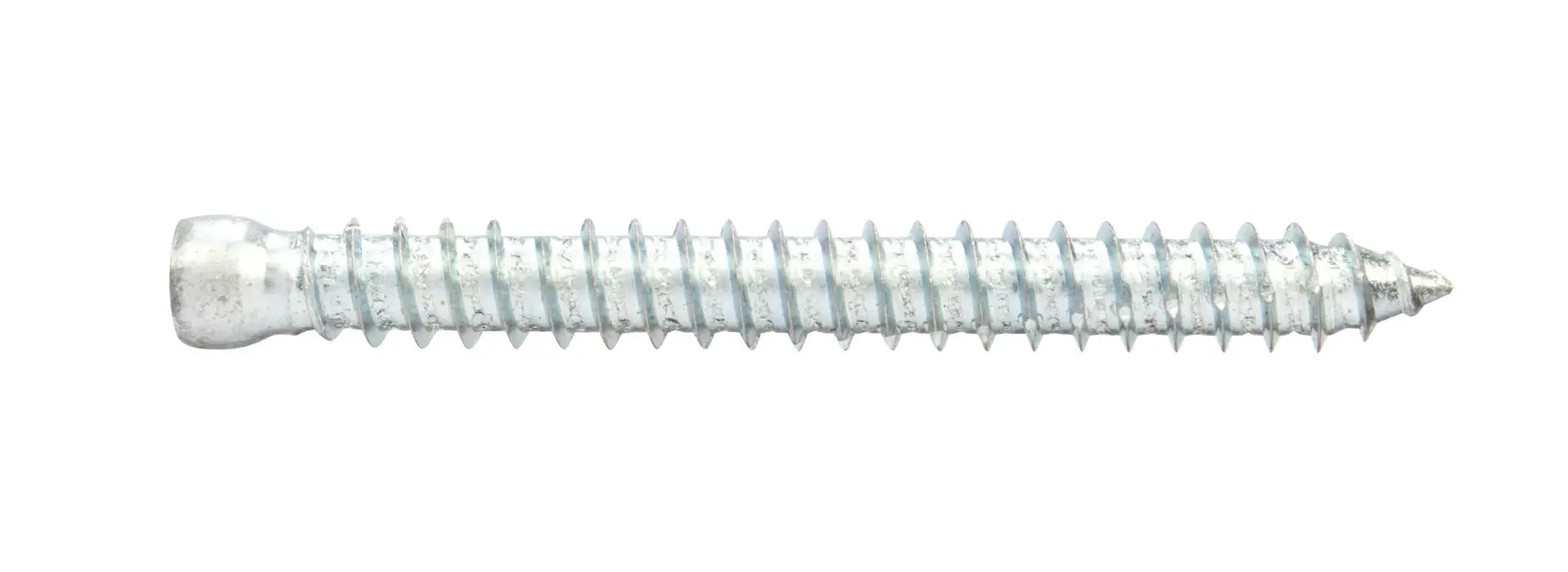 A close-up image of a single silver-colored screw with a cylindrical head and threaded body, displayed on a plain white background.