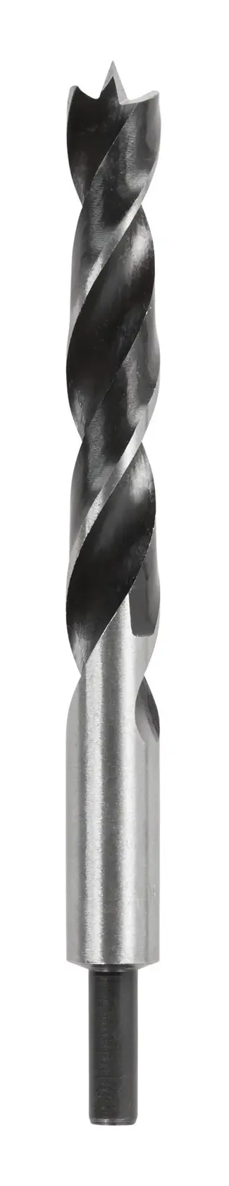 A single DEWALT wood drill bit with a center point and spiral flutes, shown on a white background.