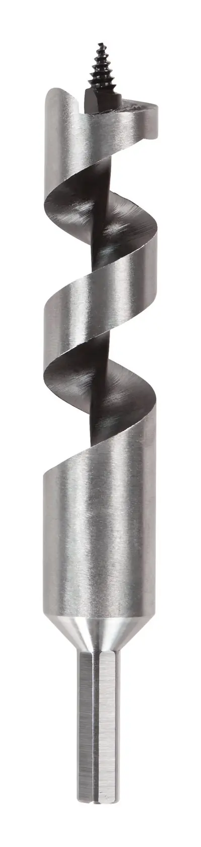 Broca de espiral DEWALT para madera, DT4620 y DT4620-QZ. Diseño plateado, fotografía de producto.