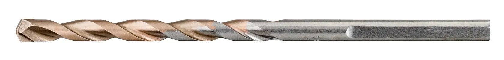 Single DEWALT metal drill bit with twist design, shown on white background.