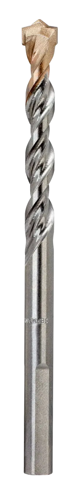 Single DEWALT DT6679 metal masonry drill bit with spiral flutes and pointed tip, shown vertically on white background.