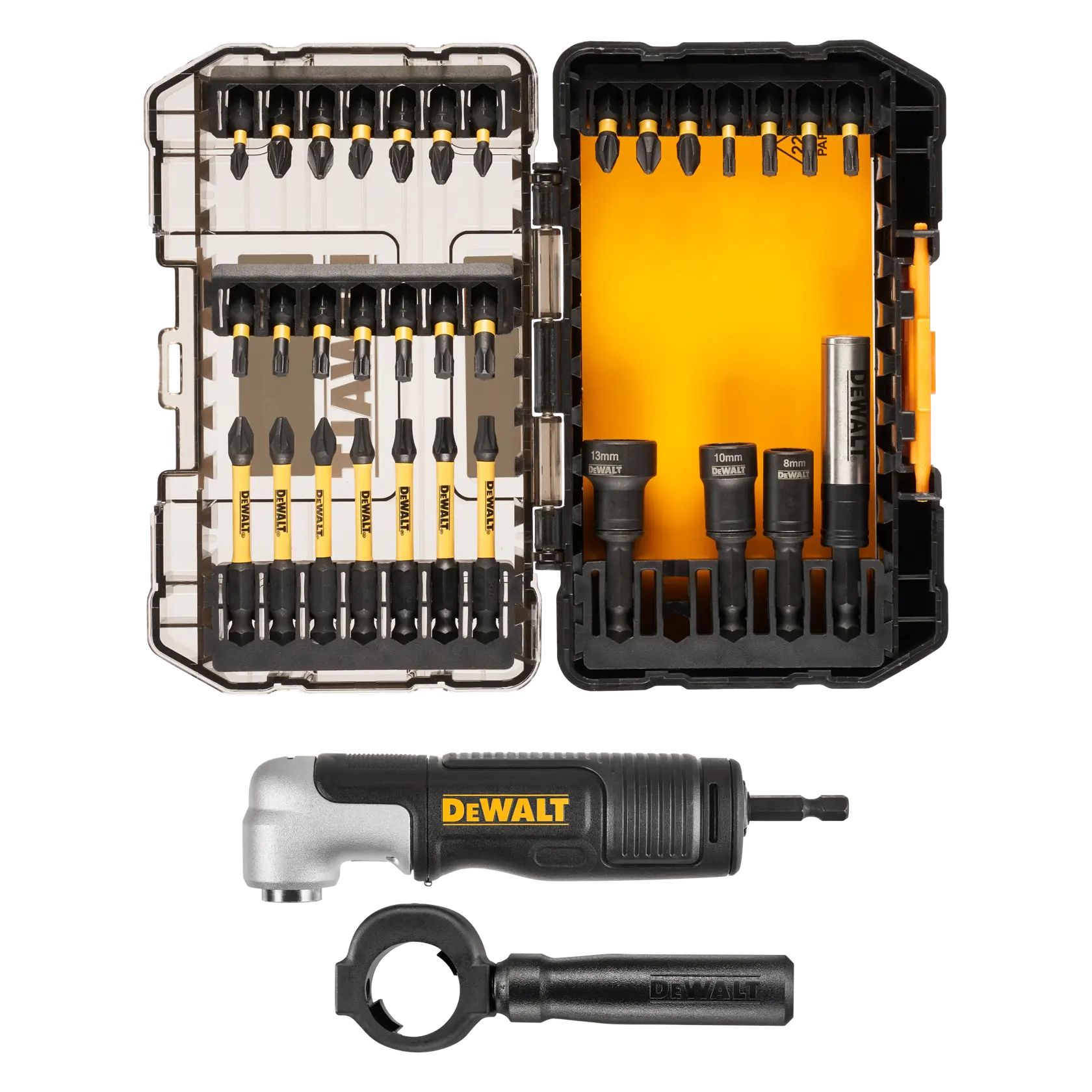 33-delige FLEXTORQ® McLaren Schroefbitset + Haakse schroefadapter, TOUGH CASE