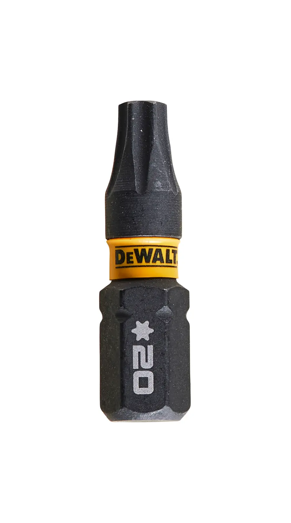 Punta de destornillador Torx 20 DEWALT DT7381T con banda amarilla, para herramientas eléctricas.