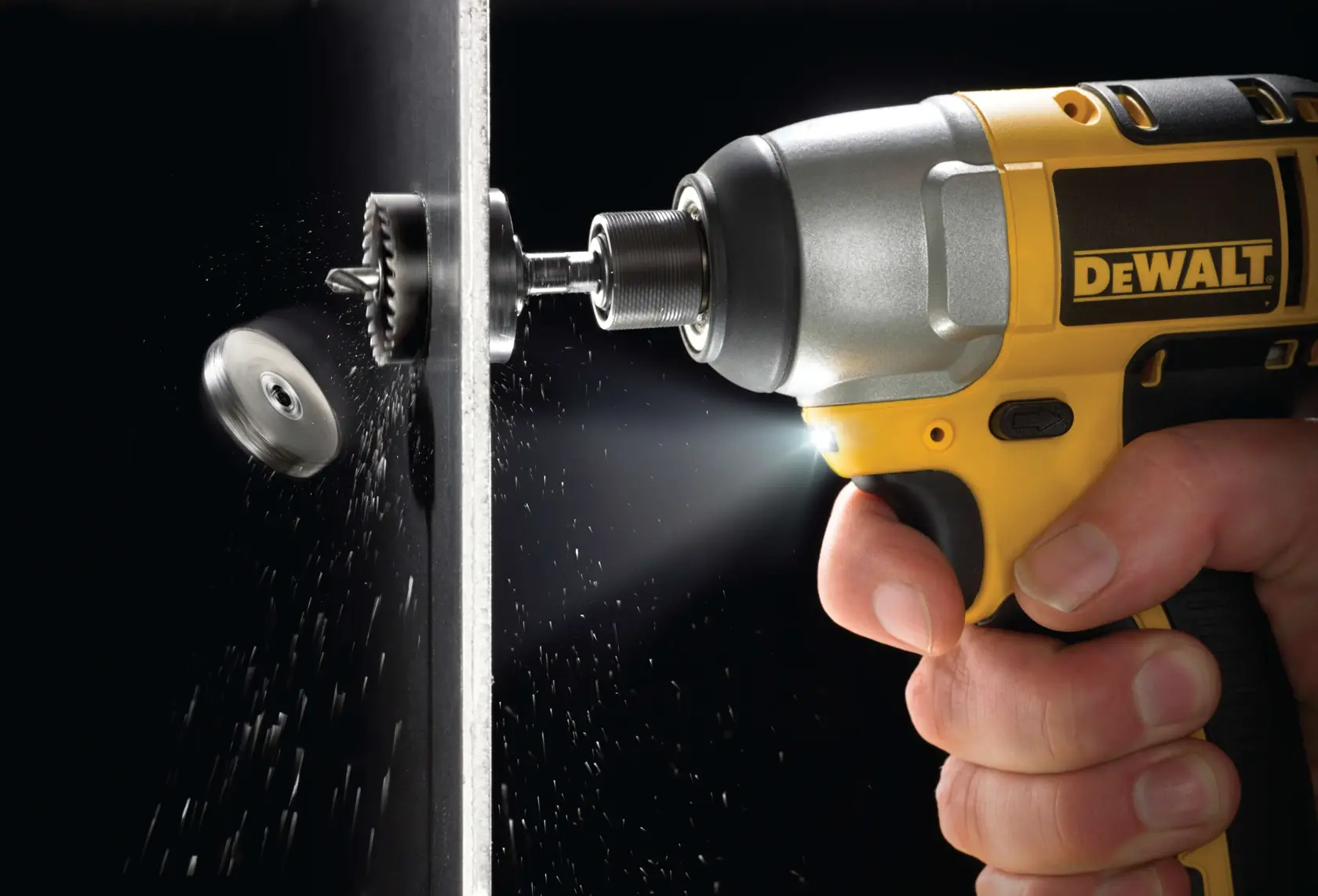 Graphic showing DEWALT XTREME Sub-Compact Series branding with the slogan 'Compact and Performance Packed' on a yellow background.