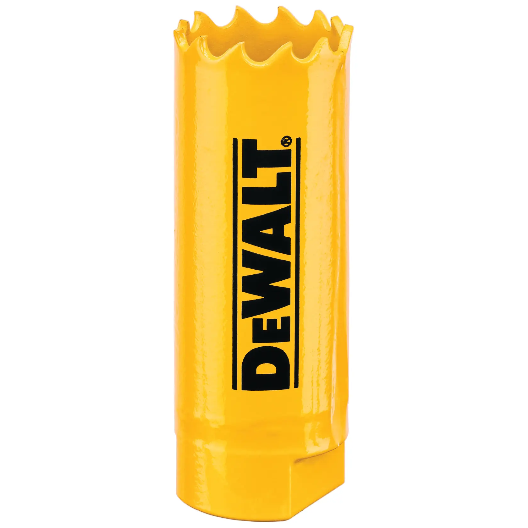 Sierra de corona DEWALT amarilla para fotografía, DT90301, DT90301-QZ, cilíndrica con borde dentado.