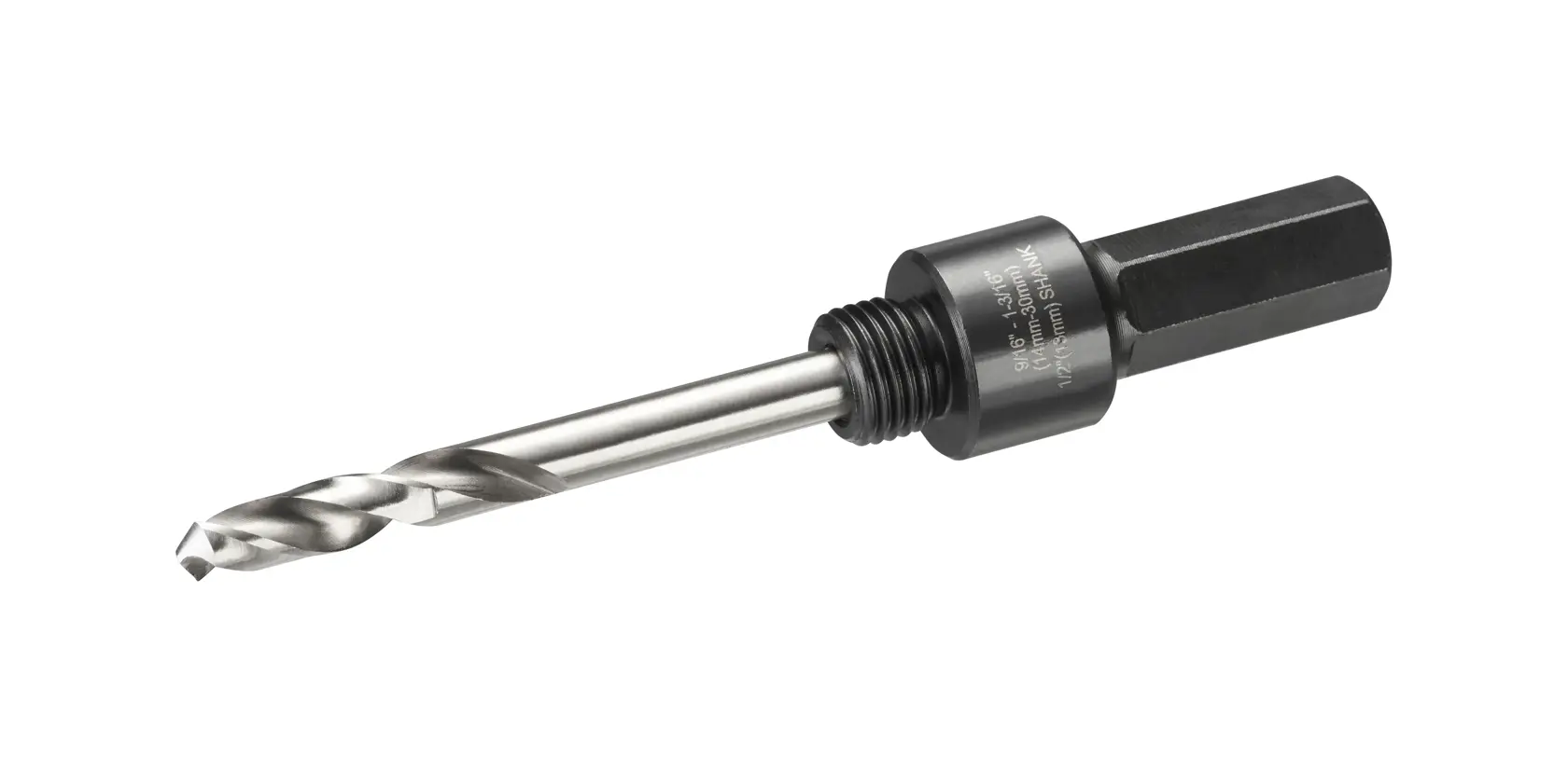 DEWALT DT90367 metal drill bit with hex shank and arbor, shown isolated on a white background.