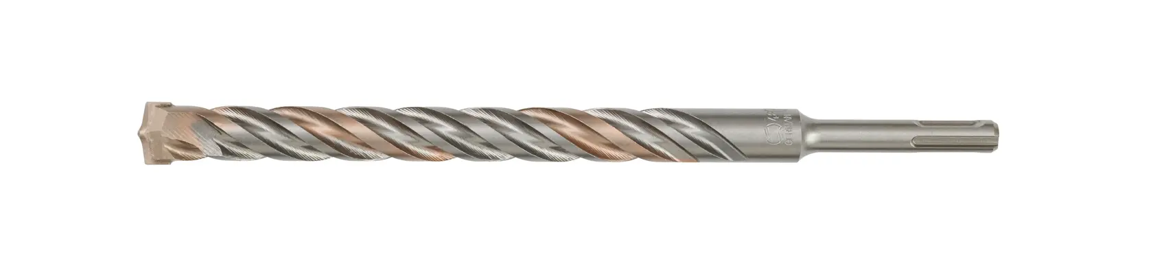 Broca metálica DEWALT DT9616 con ranuras en espiral, diseñada para taladros de percusión.